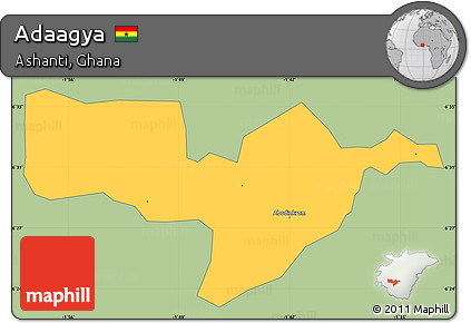 Savanna Style Simple Map of Adaagya, single color outside