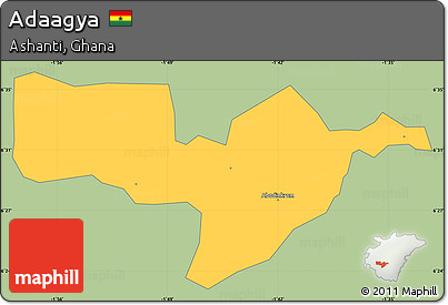 Savanna Style Simple Map of Adaagya, single color outside
