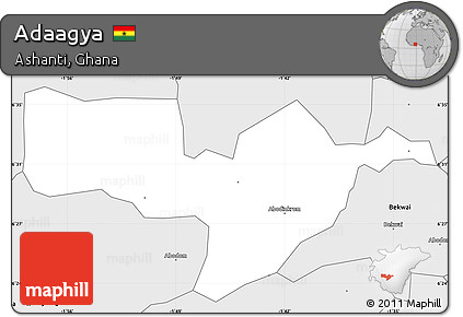 Silver Style Simple Map of Adaagya