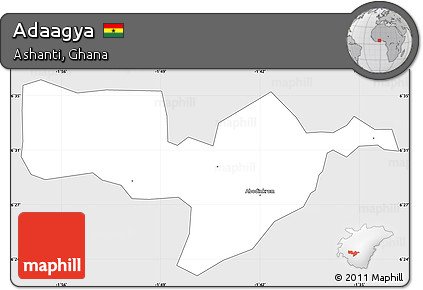 Silver Style Simple Map of Adaagya, single color outside