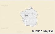 Classic Style 3D Map of Ahafo-Ano, single color outside