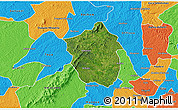 Satellite 3D Map of Ahafo-Ano, political outside