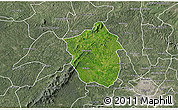 Satellite 3D Map of Ahafo-Ano, semi-desaturated
