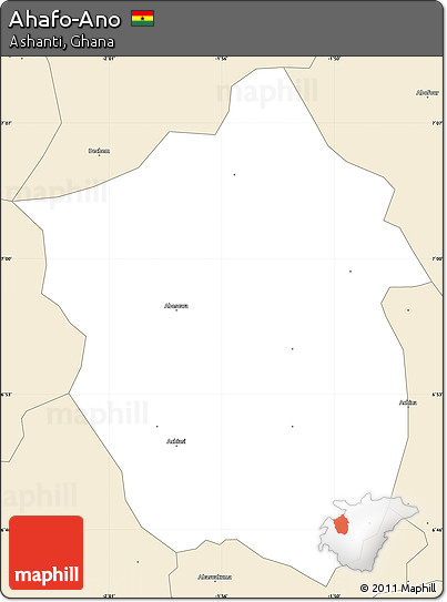 Classic Style Simple Map of Ahafo-Ano