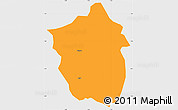 Political Simple Map of Ahafo-Ano, single color outside