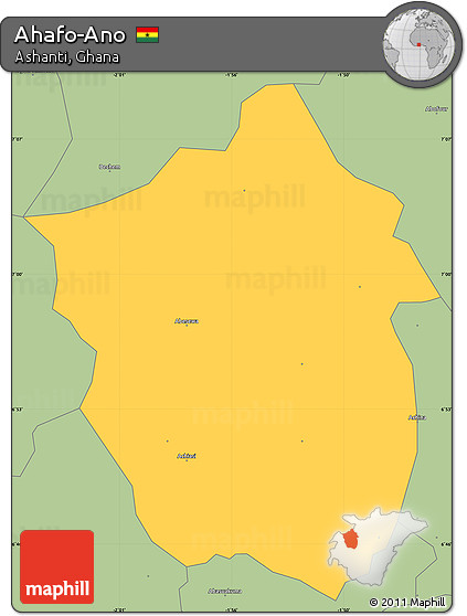 Savanna Style Simple Map of Ahafo-Ano