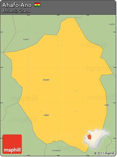 Savanna Style Simple Map of Ahafo-Ano