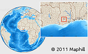 Shaded Relief Location Map of Bekwai