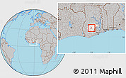 Gray Location Map of Ejisu, highlighted parent region