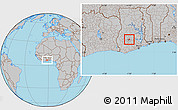 Gray Location Map of Ejisu