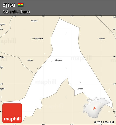 Classic Style Simple Map of Ejisu