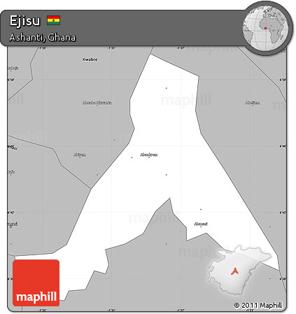 Gray Simple Map of Ejisu