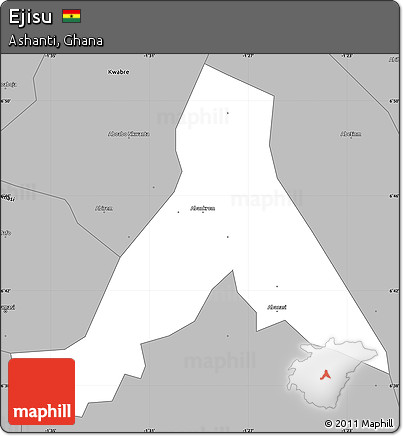 Gray Simple Map of Ejisu