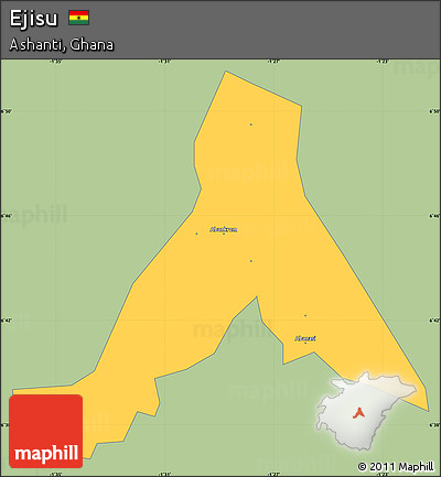 Savanna Style Simple Map of Ejisu, single color outside