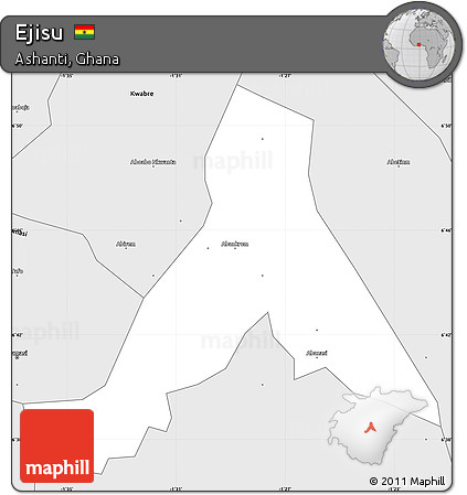 Silver Style Simple Map of Ejisu