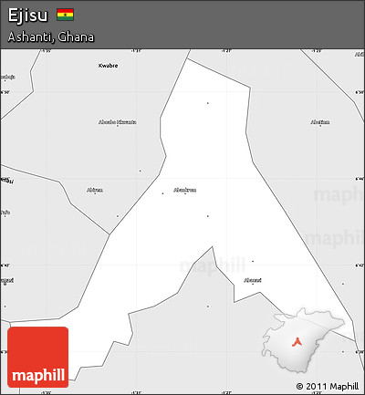 Silver Style Simple Map of Ejisu