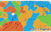 Political 3D Map of Juaso-Bankaman