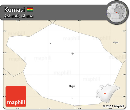 Classic Style Simple Map of Kumasi