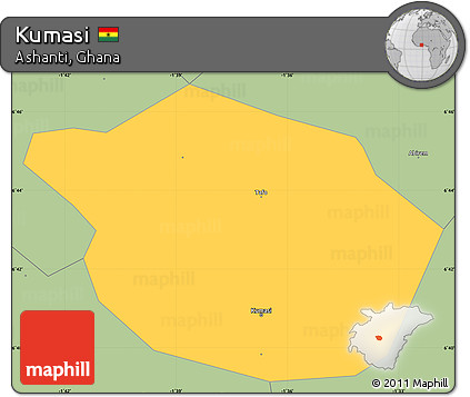 Savanna Style Simple Map of Kumasi