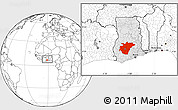 Blank Location Map of Ashanti, highlighted country, within the entire country