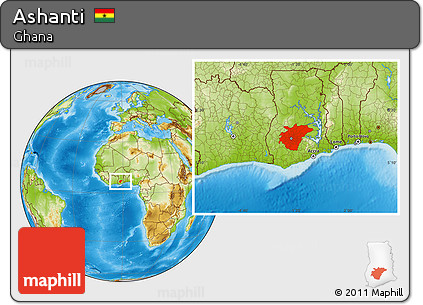 Physical Location Map of Ashanti