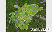 Satellite Map of Ashanti, darken