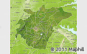 Satellite Map of Ashanti, physical outside