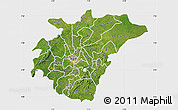 Satellite Map of Ashanti, single color outside