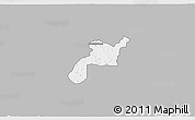Gray 3D Map of Mponua, single color outside