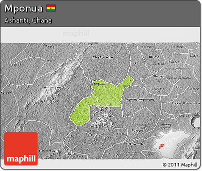 Physical 3D Map of Mponua, desaturated