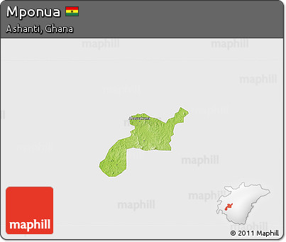 Physical 3D Map of Mponua, single color outside