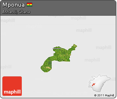 Satellite 3D Map of Mponua, single color outside