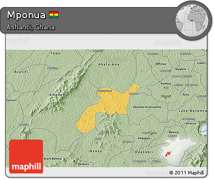 Savanna Style 3D Map of Mponua