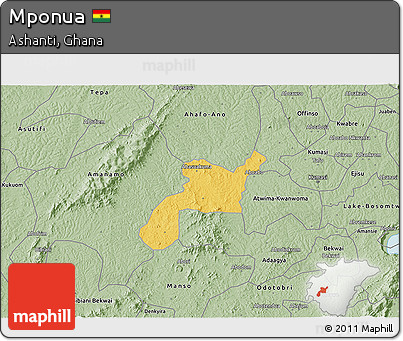 Savanna Style 3D Map of Mponua