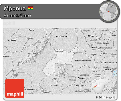Silver Style 3D Map of Mponua