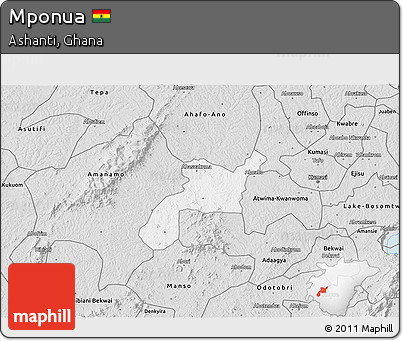 Silver Style 3D Map of Mponua
