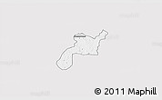 Silver Style 3D Map of Mponua, single color outside