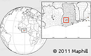 Blank Location Map of Mponua, highlighted country