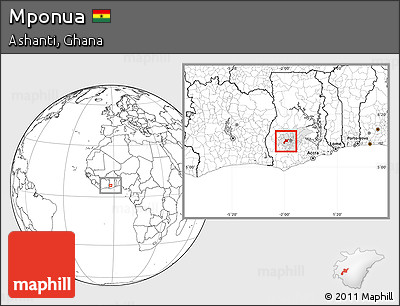 Blank Location Map of Mponua, highlighted parent region