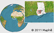 Satellite Location Map of Mponua, highlighted country, highlighted parent region
