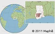 Savanna Style Location Map of Mponua, highlighted country, highlighted parent region, within the entire country