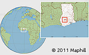 Savanna Style Location Map of Mponua, highlighted country