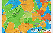 Physical Map of Mponua, political outside