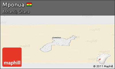 Classic Style Panoramic Map of Mponua, single color outside