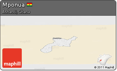 Classic Style Panoramic Map of Mponua, single color outside