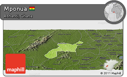 Physical Panoramic Map of Mponua, darken