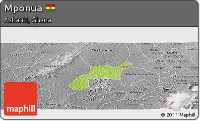 Physical Panoramic Map of Mponua, desaturated