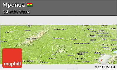 Physical Panoramic Map of Mponua