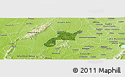 Satellite Panoramic Map of Mponua, physical outside