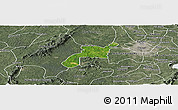 Satellite Panoramic Map of Mponua, semi-desaturated